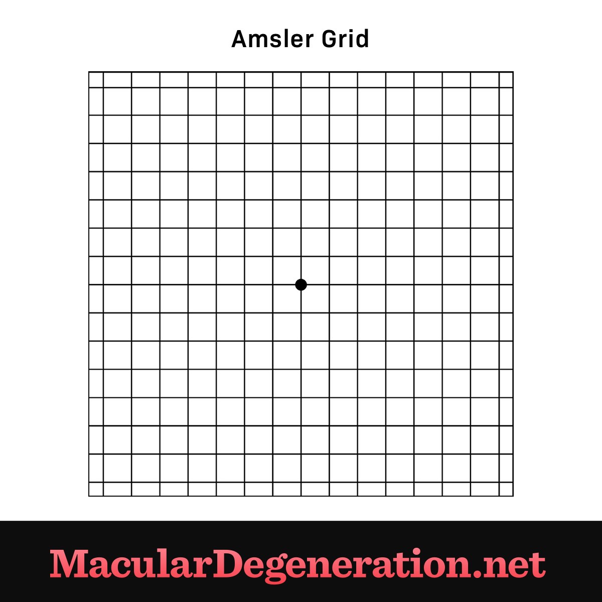 grid with a dot in the center to help determine what visual impairments are occurring and where they're located