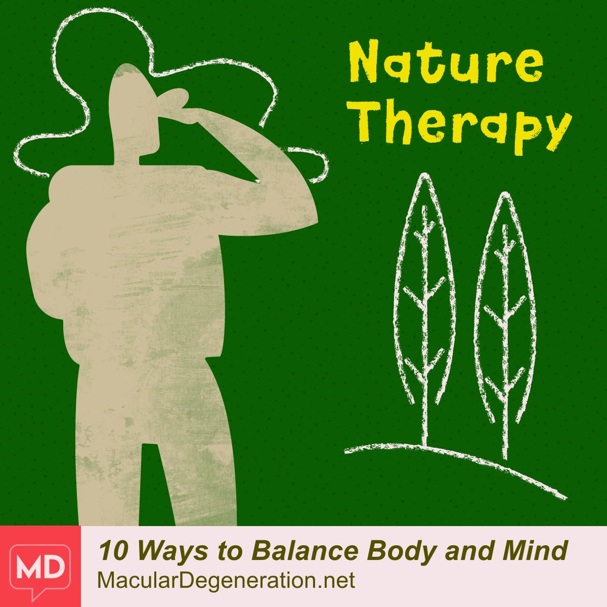 A person stands with one hand on the chest and the other over the belly.