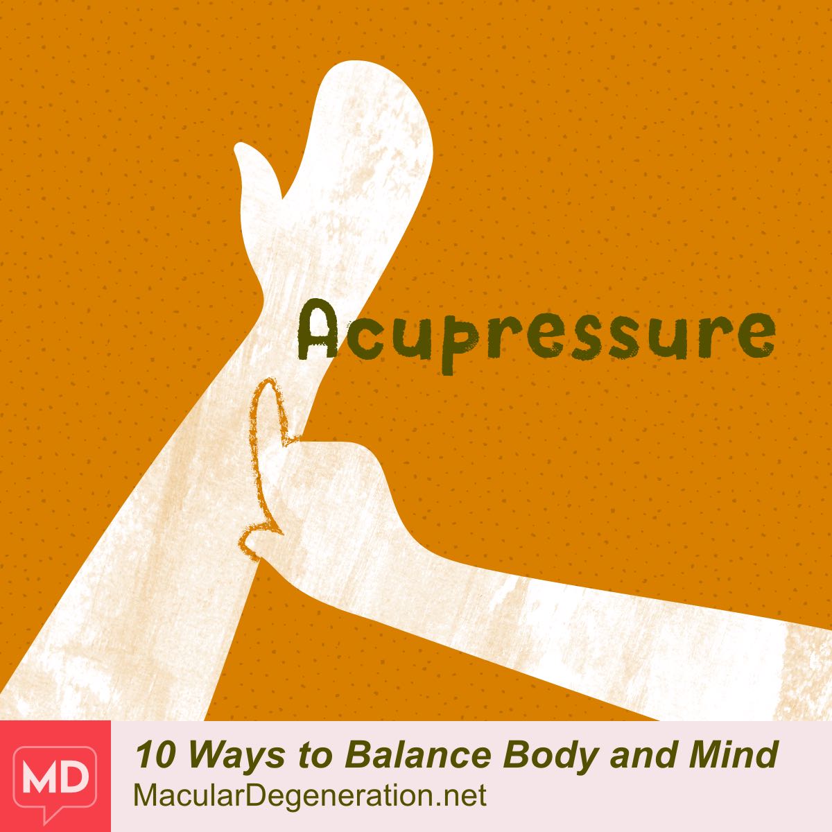 A person stands with one hand on the chest and the other over the belly.