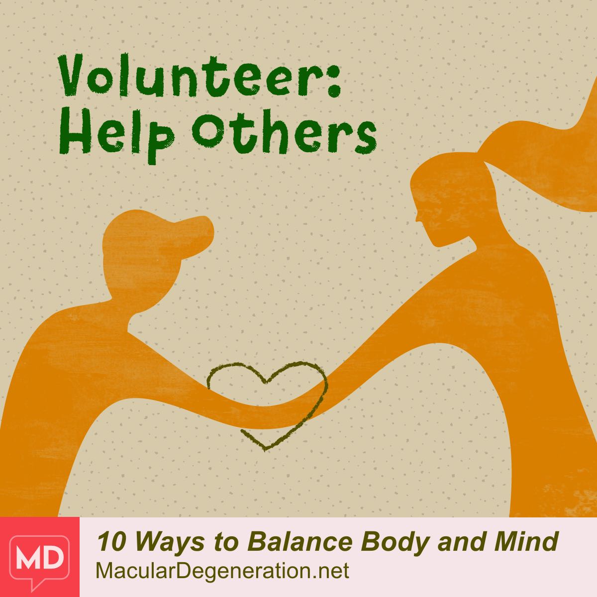 A person stands with one hand on the chest and the other over the belly.