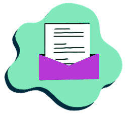 a letter in an envelope on a green background